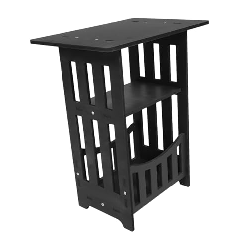 Healifty Schmaler Beistelltisch mit Lagerregal für Schlafzimmer und Wohnzimmer Minimalistischer Stil Platzsparend Einfach zu Montieren Vielseitig Einsetzbar von Healifty