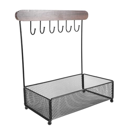 Healifty Tisch-Organizer Haken Und Tablett Schmuck-Organizer-ständer Für Eingangsregal Oder Schreibtisch Platzsparender Aufbewahrungsständer Für Accessoires Und Kleinteile von Healifty