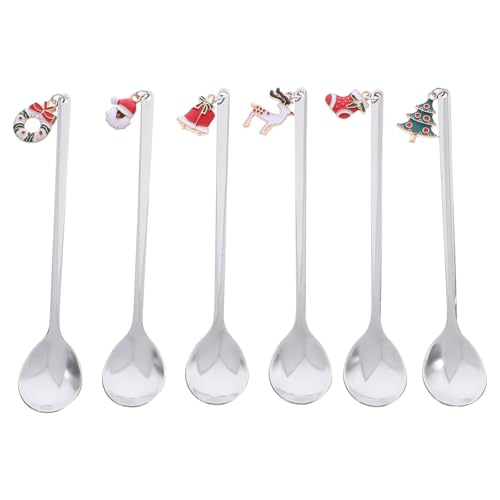 Healifty Weihnachtslöffel: Weihnachts-Servierlöffel aus Edelstahl mit Anhängern – Geschirr, Dessert-Utensilien für Kuchen, Party, Tee, Obst und Essgeschirr Healifty Weihnachtslöffel: Weihnachts-Servierlöffel aus Edelstahl mit Anhängern – Geschirr, Dessert-Utensilien für Kuchen, Party, Tee, Obst und Essgeschirr von Healifty