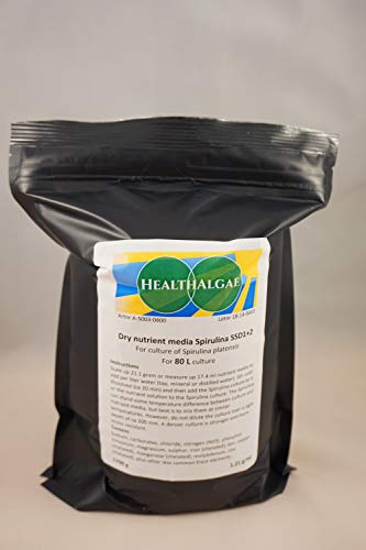 HealthAlgae Spirulina platensis Grow medium (80 L) Trockenmedium SSD1 + 2 für lebende Algenkultur, Spirulina-Kulturdünger, Algenkulturdünger (80L) von HealthAlgae