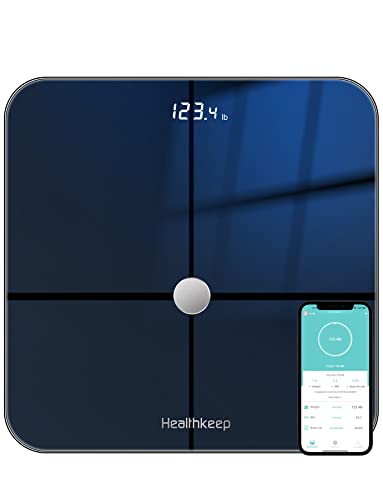 Körperfettwaage Digital Personenwaagen, ITO Waage mit Körperfettanalyse, Smart Waage für Körperfett, Muskelmasse, Mit APP für iOS und Android, Grössere Wiegefläche, Gehärtetes Glas, Bis 180kg Körperfettwaage Digital Personenwaagen, ITO Waage mit Körperfettanalyse, Smart Waage für Körperfett, Muskelmasse, Mit APP für iOS und Android, Grössere Wiegefläche, Gehärtetes Glas, Bis 180kg von Healthkeep