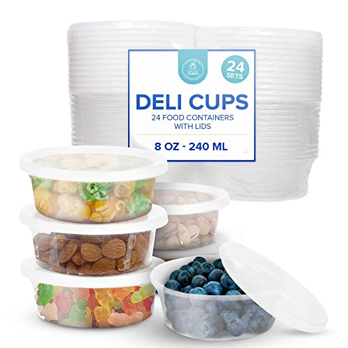Healthy Packers Premium Deli Cups Frischhaltedosen Gefrier-, mikrowellen- und spülmaschinengeeignet, BPA-freier Kunststoff, durchsichtig, 227 g von Healthy Packers