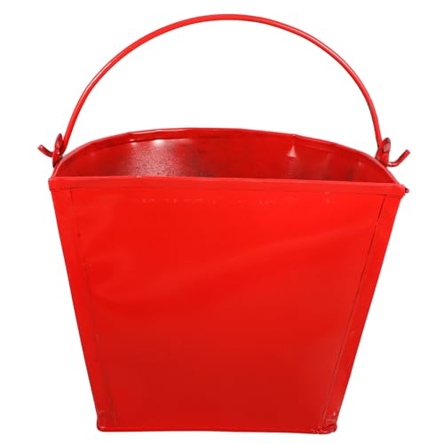 Healvian 1stück Roter -sand-eimer Wiederverwendbarer Feuerlösch-eimer Dickem Halbrunde Notfallausrüstung Für Feuerwehr Und von Healvian