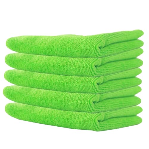 Healvian 5 Stk Putzlappen Mikrofasertücher Spültücher Ölreinigungstuch Küche Kitchen Keilkissen für Das Auto Grüne Plaume Handtücher Reinigendes Wischtuch Öl-Geschirrtuch Green von Healvian