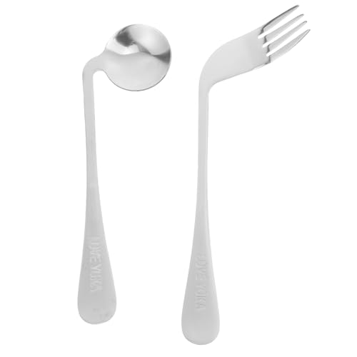 2 Stück/1 Set Besteck für Senioren Gebogene Gabellöffel Leicht Zu greifen Selbstfütternde Gebogene Utensilien Edelstahl-Winkelbesteck Essbesteck für ältere Menschen, Patienten, Behinderte 2 Stück/1 Set Besteck für Senioren Gebogene Gabellöffel Leicht Zu greifen Selbstfütternde Gebogene Utensilien Edelstahl-Winkelbesteck Essbesteck für ältere Menschen, Patienten, Behinderte von Healvian