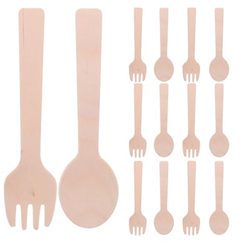 Healvian 1 Set Holz-Gabel und Löffel: Mini Besteck aus Holz für Dessert, Kuchen, Salat und Joghurt – Utensilien für Partys und Hochzeiten Healvian 1 Set Holz-Gabel und Löffel: Mini Besteck aus Holz für Dessert, Kuchen, Salat und Joghurt – Utensilien für Partys und Hochzeiten von Healvian