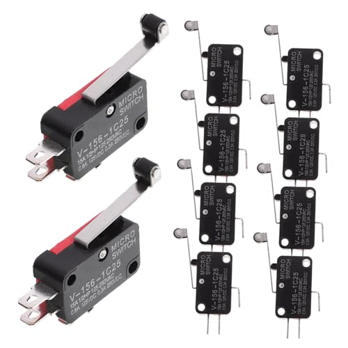 Healvian 10 Stück Spdt Mikro Schalter Mit Langem Scharnierarm 3-15a 250v Druckknopf Für Selbstgemacht Projekte Ac Anwendungen Haushaltsgeräte Healvian 10 Stück Spdt Mikro Schalter Mit Langem Scharnierarm 3-15a 250v Druckknopf Für Selbstgemacht Projekte Ac Anwendungen Haushaltsgeräte von Healvian