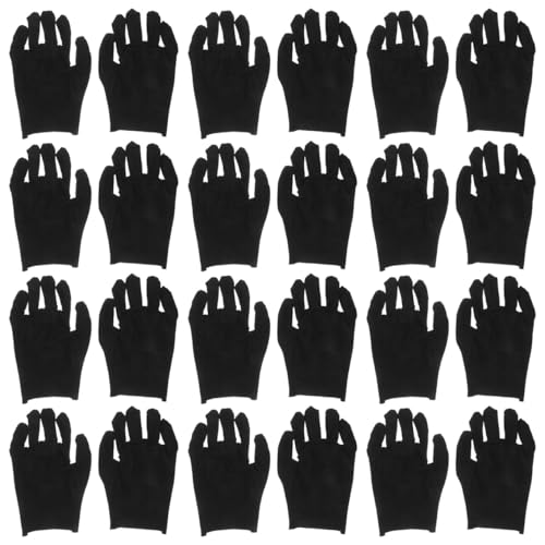 12 Paar Schwarze Baumwollhandschuhe M - Bequeme Arbeitshandschuhe, Wiederverwendbare Schutzhandschuhe Für Präzisionsarbeiten Und Elektronikmontage von Healvian