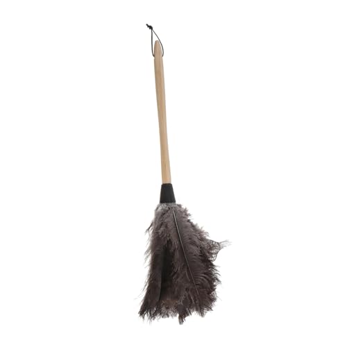 Healvian 1Stk Staubwedel aus Straußenfedern Deckenstaubwedel statischer Staubwedel Schöpfkeller Tier haarentfernung tierhaarentfernung Reinigungsversorgung Möbelstaubwedel hölzern Black von Healvian