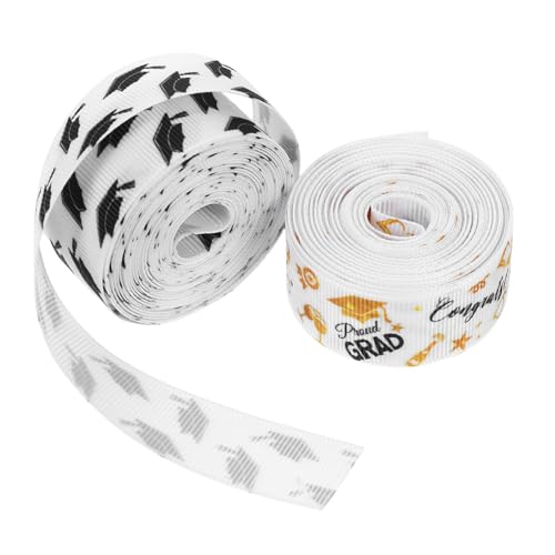 Healvian 2 Rollen Abschlussfeier Satinband für Diy Dekoration und Geschenkverpackung Breit Yards pro Rolle Vielseitig Einsetzbar für Feierliche Anlässe und Kreative Projekte von Healvian