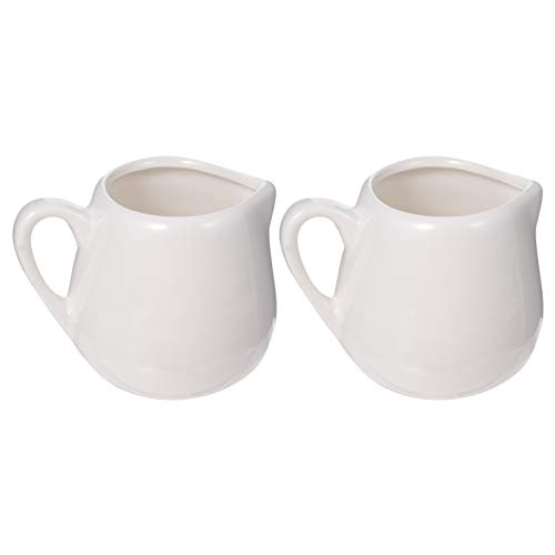 Healvian 2 STK Saucenlöffel Kleine Soße Saucenausgießer Milchschaumkännchen Dipschalen Mini- Milchtopf Mini-saucenbecher Kleine Olivenölschale Topf Mit Sojasauce Keramik Creme Weiß von Healvian