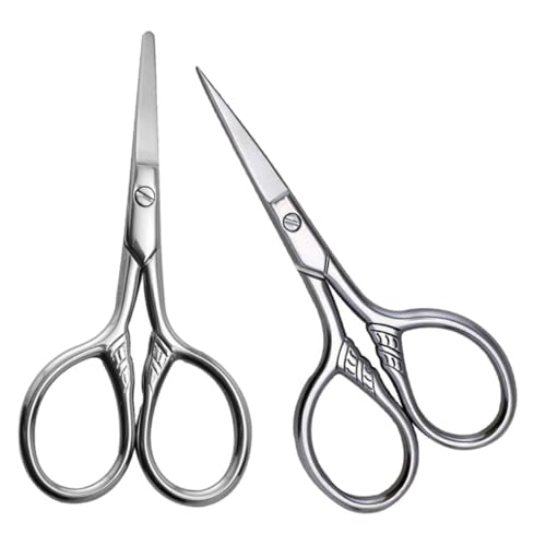 Healvian 2 Stück Augenbrauenscheren Schere für Präzises Trimmen von Augenbrauen und Bart Abgerundete Spitze für Sicheres Grooming für Männer und Healvian 2 Stück Augenbrauenscheren Schere für Präzises Trimmen von Augenbrauen und Bart Abgerundete Spitze für Sicheres Grooming für Männer und von Healvian