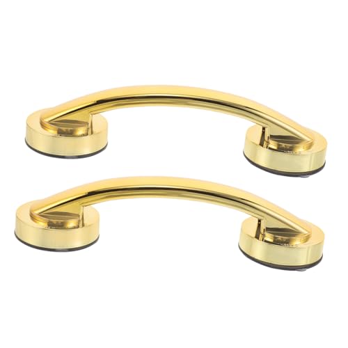 Healvian 2 Stück Saugnapf Armlehnen Handlauf Duschhilfe Saugnapfgriff Badezimmer Haltegriffe Saug Badezimmer Haltegriffe Selbstklebende Zuggriffe Badewannengriffe Kunststoff Golden von Healvian