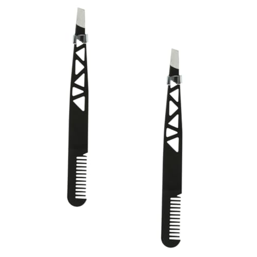 Healvian 2 Stück Teiliges Augenbrauen Pinzettenset Dual Use Augenbrauen Trimmer und Formwerkzeug Makeup Zubehör Schwarz für Präzises Zupfen und Styling Healvian 2 Stück Teiliges Augenbrauen Pinzettenset Dual Use Augenbrauen Trimmer und Formwerkzeug Makeup Zubehör Schwarz für Präzises Zupfen und Styling von Healvian