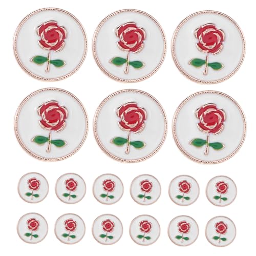 Healvian 20 Stück Runde Rosenknöpfe Dekorative Blumenknöpfe aus Zinklegierung für Damenblusen Strickjacken Mäntel Kleider Robuste Ersatzknöpfe für Kleidung und Bastelbedarf Healvian 20 Stück Runde Rosenknöpfe Dekorative Blumenknöpfe aus Zinklegierung für Damenblusen Strickjacken Mäntel Kleider Robuste Ersatzknöpfe für Kleidung und Bastelbedarf von Healvian