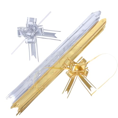 Healvian 20 Stück Ziehschleifen für Hochzeitsauto Dekorationen und Geschenkverpackungen Goldene und Silberne Bänder für und Partys Stilvolle Dekorationsschleifen Healvian 20 Stück Ziehschleifen für Hochzeitsauto Dekorationen und Geschenkverpackungen Goldene und Silberne Bänder für und Partys Stilvolle Dekorationsschleifen von Healvian