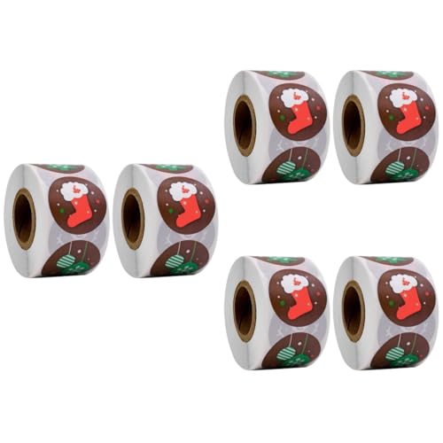 Healvian 3 Sätze Weihnachtsaufkleber Selbstklebende Etiketten Mit Cartoon Motiven Für Karten Und Umschläge Durchmesser Praktische Dekoration Für Diy Projekte 2 Rollen * 3 von Healvian