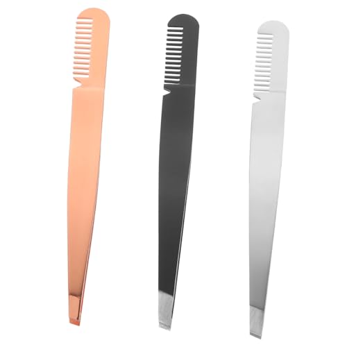 Healvian 3 Stück Edelstahl Augenbrauenpinzette und Kamm Ergonomisch Leicht Multifunktional zum Formen Trimmen und Stylen der Augenbrauen Gemischte Farben für Damen und Reisen Healvian 3 Stück Edelstahl Augenbrauenpinzette und Kamm Ergonomisch Leicht Multifunktional zum Formen Trimmen und Stylen der Augenbrauen Gemischte Farben für Damen und Reisen von Healvian