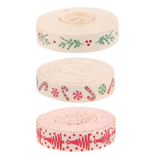 Healvian 3 Weihnachtsbänder: 9,1 m langes Weihnachtsband aus Baumwolle für Weihnachtsbaumschmuck, DIY-Kranzzubehör, Geschenkverpackungen und Partythemen Healvian 3 Weihnachtsbänder: 9,1 m langes Weihnachtsband aus Baumwolle für Weihnachtsbaumschmuck, DIY-Kranzzubehör, Geschenkverpackungen und Partythemen von Healvian
