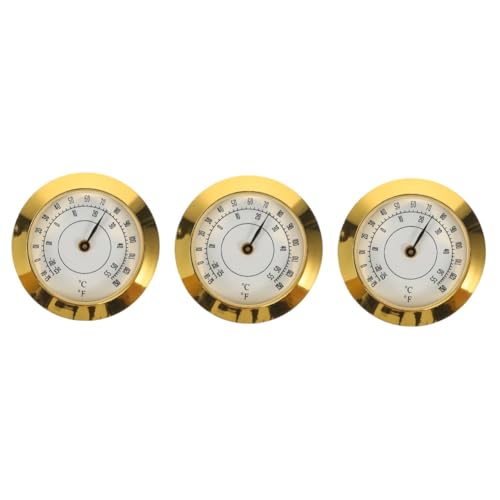 Healvian 3St Zigarrenschachtel-Thermometer Sensor Fleischthermometer mechanisches analoges Hygrometer Alarm temperaturanzeige Hygrometer Mini Mini-Temperaturmesser Metallthermometer Acryl von Healvian