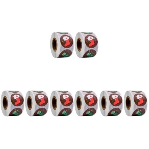 Healvian 4 Sätze Weihnachtsaufkleber Selbstklebende Dekorationsetiketten Für Karten Und Verpackungen Weihnachtsfeier Dekorationen Für Durchmesser 2 Rollen * 4 von Healvian