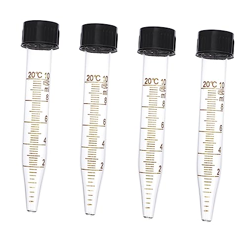 Healvian 4 Stück Konisches Zentrifugenröhrchen Glastest Reagenzglas Aus Glas 10 Ml Test 10 Ml Zentrifugenröhrchen Labs- Testrohr- Rack Glasprüfr?hre Zentrifuge Testen Lieferungen Spiral- von Healvian