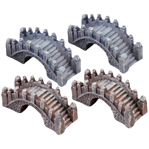 Healvian 4 StüCk Miniatur BrüCke Modelle Dekorative Mini BrüCke Handwerk Mikrolandschaft Ornament Aquarium Deko FüR Mikro-Landschaftsverzierung, DIY Garten Deko von Healvian