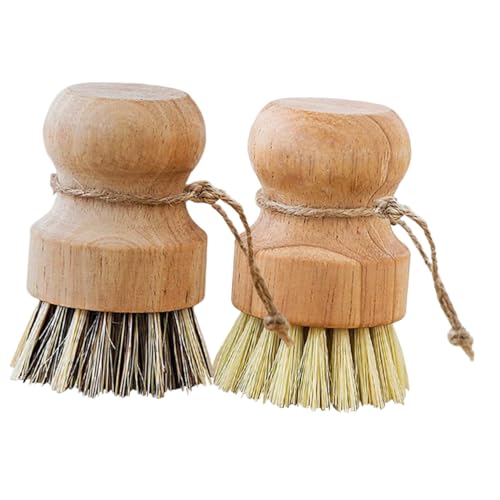 Healvian 4 Stück Teiliges Küchenbürsten Holzgriff Spülbürsten mit Natürlichem Sisal und Kokosborsten Mix für Vielseitige Reinigung von Geschirr Töpfen Obst und Spülen Langlebig und von Healvian