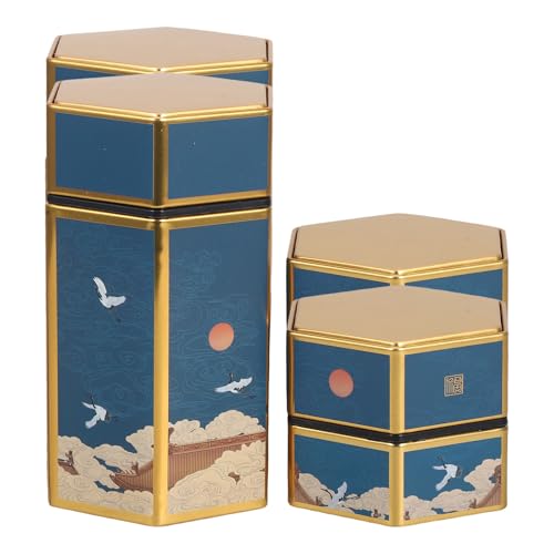 Healvian 4 Stück Vintage-Zigarettenetuis: Tabakdose im chinesischen Stil, 50 g, luftdichter Aufbewahrungsbehälter aus Blech für Zigarren, Büro, Herren-Accessoire Healvian 4 Stück Vintage-Zigarettenetuis: Tabakdose im chinesischen Stil, 50 g, luftdichter Aufbewahrungsbehälter aus Blech für Zigarren, Büro, Herren-Accessoire von Healvian