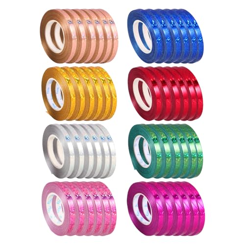 Healvian 48 Rollen Glitzernde Curlingbänder für Ballons und Dekoration pro Rolle Farben Je für Partys Hochzeiten und Bastelprojekte von Healvian