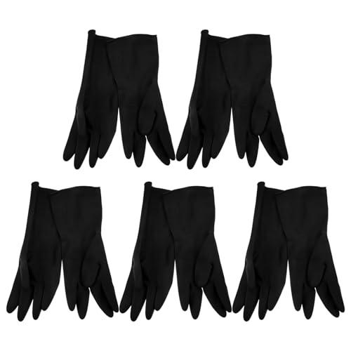 Healvian 5 Paare Wasser und Ölresistente Küchenhandschuhe Mittlerer Bequeme für Tägliche Nutzung für Geschirrspülen und Haushaltsarbeiten Schwarzes Design Healvian 5 Paare Wasser und Ölresistente Küchenhandschuhe Mittlerer Bequeme für Tägliche Nutzung für Geschirrspülen und Haushaltsarbeiten Schwarzes Design von Healvian