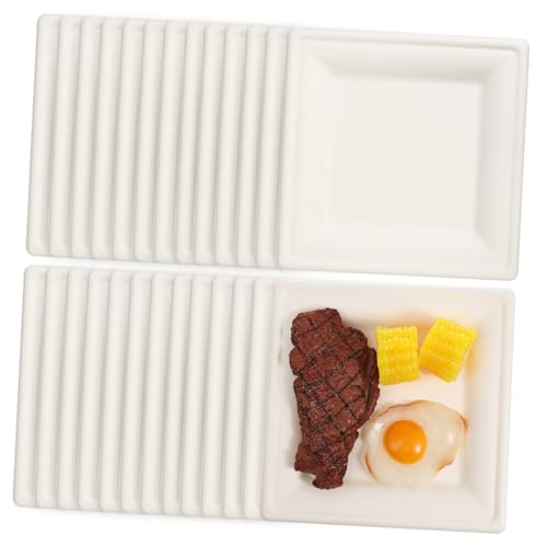 Healvian 50Stücke Einweg Servierplatten Quadratisch Verstärkt für Picknick und Camping Lebensmittelecht für Partys und Buffets Zeitsparend und Elegant von Healvian