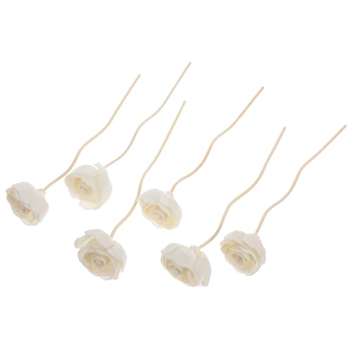Healvian 6stücke Rattan-diffusorstäbchen Blumen-Design Aromatherapie-diffusor-nachfüllpackung Für Ätherische Öle Raumduft-diffusorstäbchen Holz-diffusor-nachfüllung von Healvian