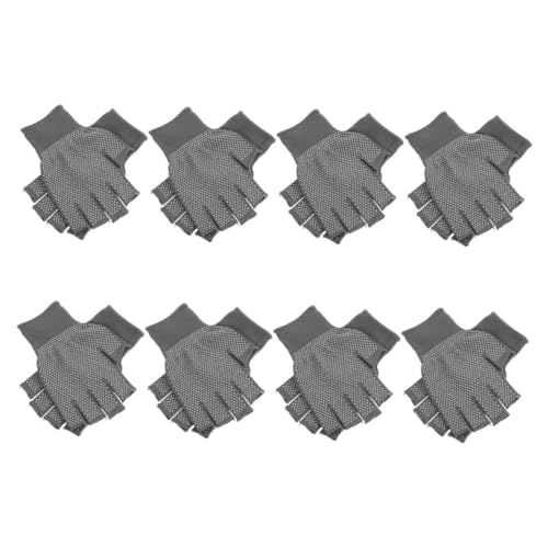 Healvian 8 Paare Fingerlose Arbeitshandschuhe Rutschfest Atmungsaktiv Halbfinger für Herren Damen Flexibel Langlebig für Gartenarbeit und Outdoor Einsätze von Healvian