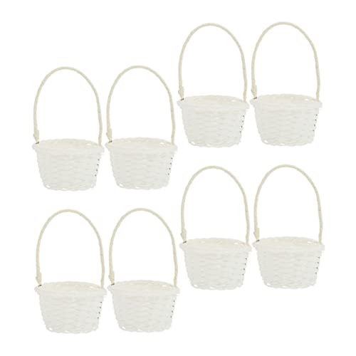 Healvian 8st Korb Aus Rattan Mini Dekorativer Blumenkorb Mini-picknickkörbe Mini Geflochtener Korb Hochzeitsdekoration Schreibtischdekorationen Kind Kunststoff-rattan Stifthalter Weide von Healvian