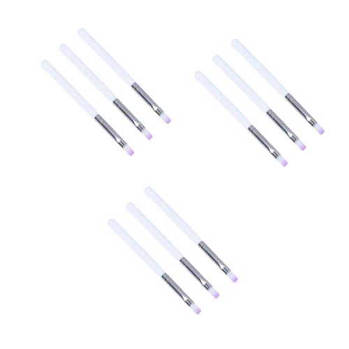 Healvian 9stücke Nagelpinsel Gel-Pinsel Für Nägel Flacher Pinsel Für Nail Art Maniküre-Werkzeug Mit Schutzabdeckung Für Professionelle Und Private Anwendungen von Healvian