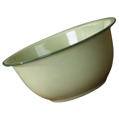 Healvian Vintage Emaille Schüssel - Retro Suppenschüssel, Salatschüssel, Nudelschüssel, Obstschale - 24Cm Grün Mit Rutschfestem Design von Healvian