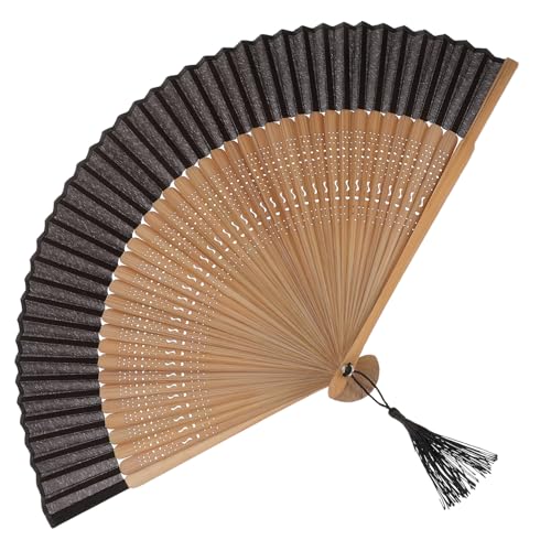 Healvian Faltbarer Handfächer Bambus Chinesischer Vintage Fan Leichter und Tragbarer Fächer für Tanz Festivals und Dekoration Robuste Langlebige Konstruktion mit Einzigartigem Design von Healvian
