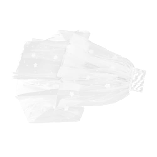 Healvian Kathedral Brautschleier mit Perlenbesatz Einlagig Weicher Tüll mit Blumenstickerei Rutschfester Kamm Romantisch Eleganter Brautschleier für Hochzeit und Fotoshooting von Healvian