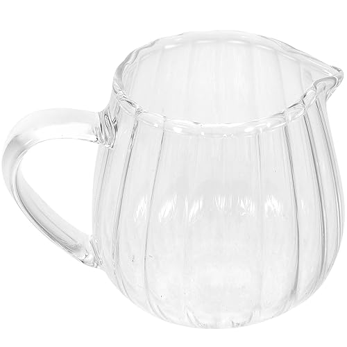 Healvian Milchkännchen aus Glas Becher Milchkännchen Spender Milchkännchen Kaffeeweißerglas mit Ausgießer Mini-Milchkännchen aus Glas (155 Ml) von Healvian