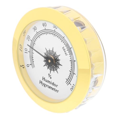 Healvian Präzises Analog Hygrometer Goldfarbenes Feuchtigkeitsmessgerät für Zigarren Teeboxen Geeignet für Schränke Gewächshäuser und Aufbewahrungsbehälter zur Optimalen von Healvian