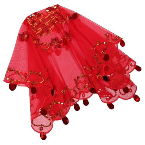 Healvian Rotes Brautschleier-headcloth mit Eleganter Stickerei Kurzes Chinesisches Hochzeitsaccessoire Symbolträchtiger Glücksbringer für Braut Passend für Traditionelle Festlichkeiten und von Healvian