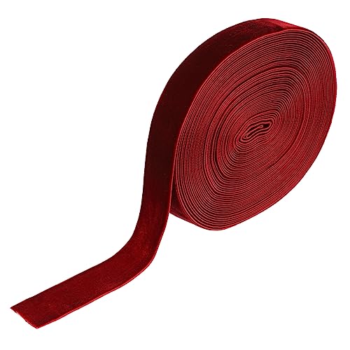 Healvian Samtband für Geschenkpaktierung Yards Dunkelrot Einseitig für Diy Dekoration Festliche Anlässe und Kreative Bastelprojekte von Healvian