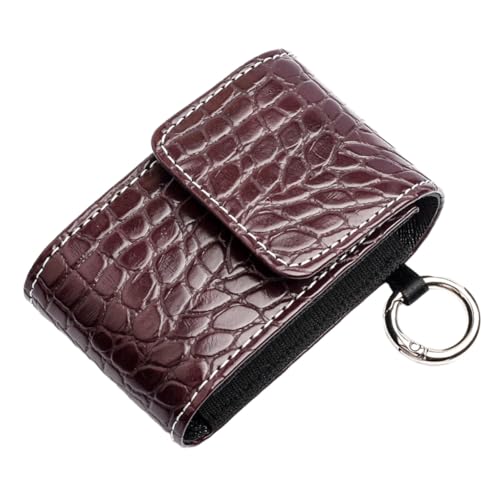 Healvian Schutztasche aus Langlebigem Material Braune Aufbewahrungstasche mit Klebeverschluss Praktischer Haken für Mobiles Mitnehmen Leichtes Robustes Etui Passend für Blutoximeter von Healvian