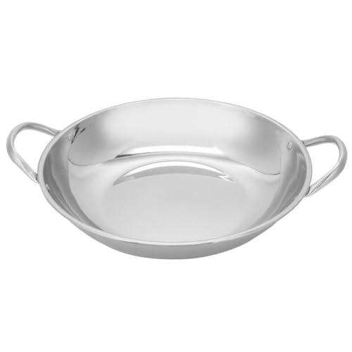 Healvian Stainless Steel Wok Mit Doppelgriffen Robuste Pfanne Für Hot Pot Und Mehr Rutschfeste Anti-verbrennungs-griffe Für Zuhause Langlebig Und Pflegeleicht von Healvian