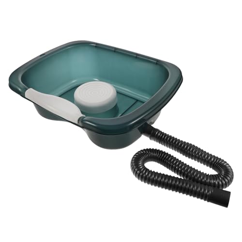 Healvian Tragbares Haarwaschbecken aus Transparentem Robustem PP für Bettlägerige Schwangere und Senioren mit Ablaufschlauch Nackenstütze und Kopfkissen Leicht Vielseitig Zufällige Farbe von Healvian