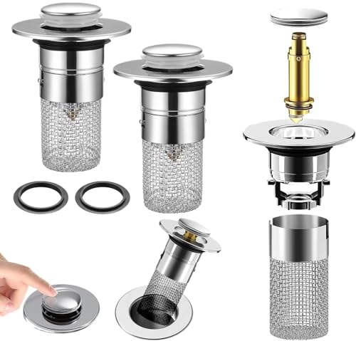 Heanvmyss 2 Stück 32-40mm Universal Verbesserter 3-in-1 Abflussstopfen Waschbecken,Waschbeckenstöpsel Pop Up Edelstahl,Bodenablauf Filter,Pop Up Ablaufventil mit Sieb,Abflusssieb für Küchen,Balkon,Bad Heanvmyss 2 Stück 32-40mm Universal Verbesserter 3-in-1 Abflussstopfen Waschbecken,Waschbeckenstöpsel Pop Up Edelstahl,Bodenablauf Filter,Pop Up Ablaufventil mit Sieb,Abflusssieb für Küchen,Balkon,Bad von Heanvmyss