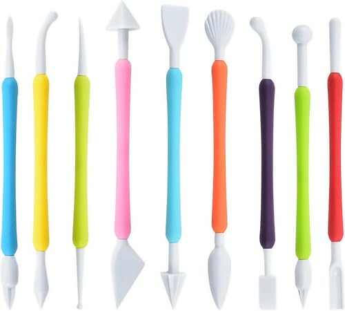Heanvmyss 9PCS Cake Sculpting Tools,Kuchenmodellierwerkzeuge,Multifunktionales Ton Werkzeug Modellierung Werkzeuge für Backen,Skulptur,Dekorieren von Kuchen,Herstellen Fudge von Heanvmyss