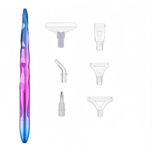 Heanvmyss Diamond Painting Pen Kits,Diamond Painting Zubehör,5D Diamant Painting Stifte Set,Diamant Malstift mit 6 Styles Ersatzköpfe,Diamant Kunststifte für Nail Art,DIY Handwerk von Heanvmyss