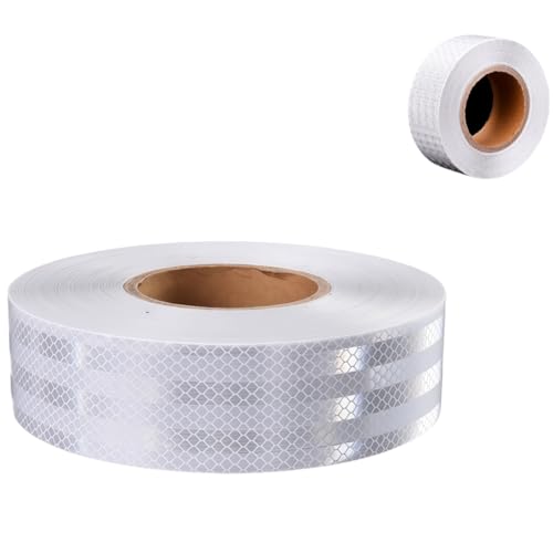 Heanvmyss Warnung Reflektierende Aufkleber,5cm x 10m Reflektierendes Klebeband,Selbstklebend Warnklebeband,Warnmarkierung Sicherheitsband,Conspicuous Warning Tape für Sicherheit Warnung(Weiß) von Heanvmyss